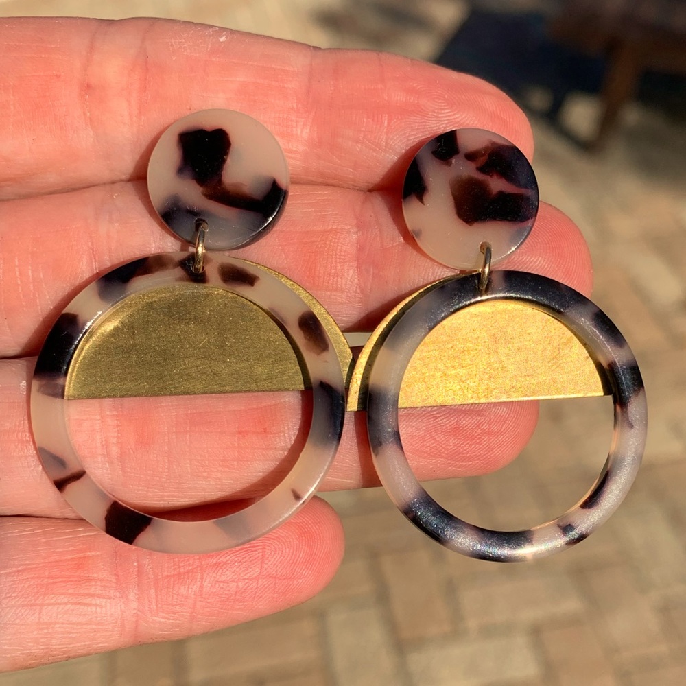 ABLE earrings - NWOT brown tortoise